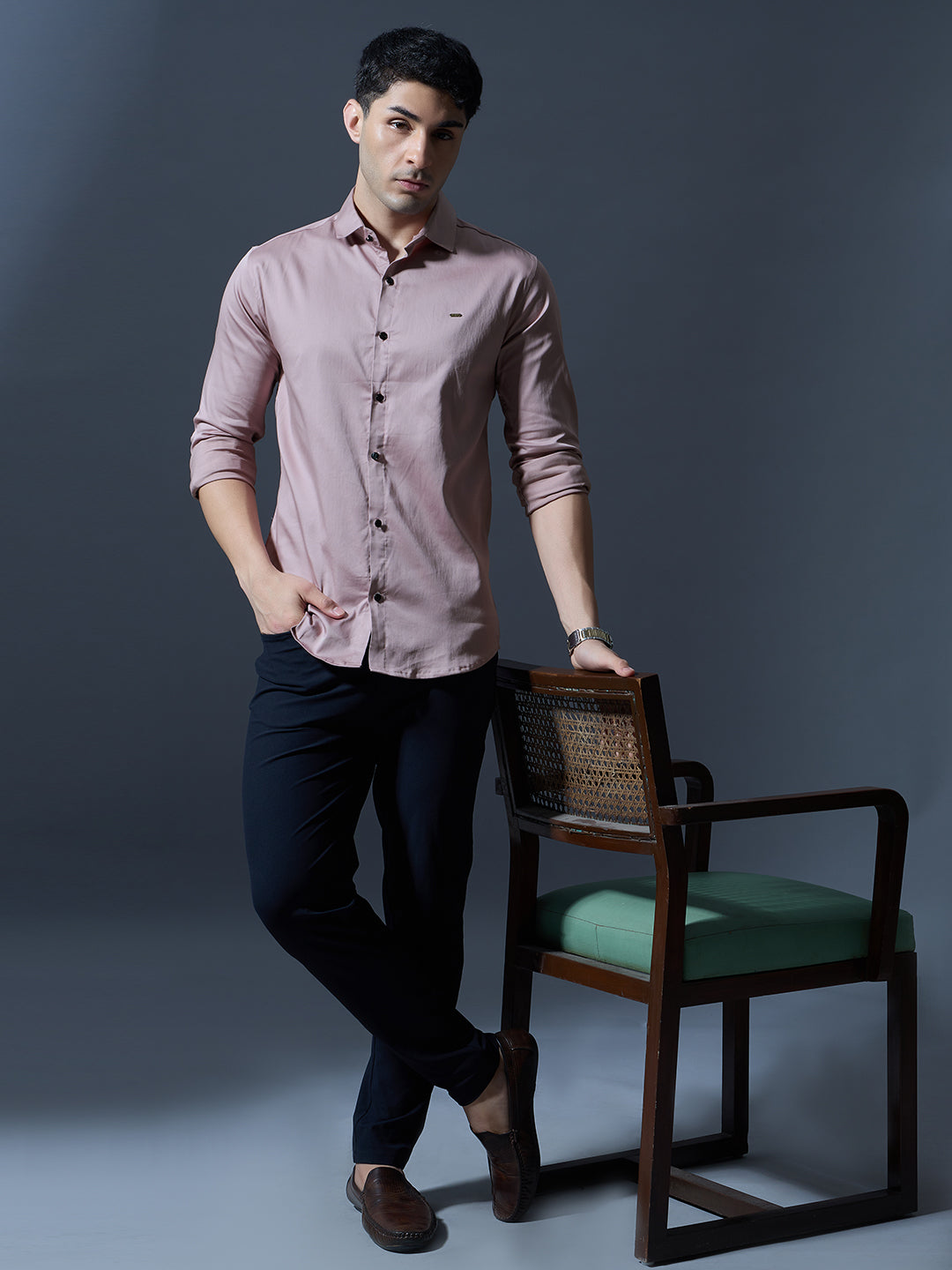 Dusty Pink Slim-Fit Shirt