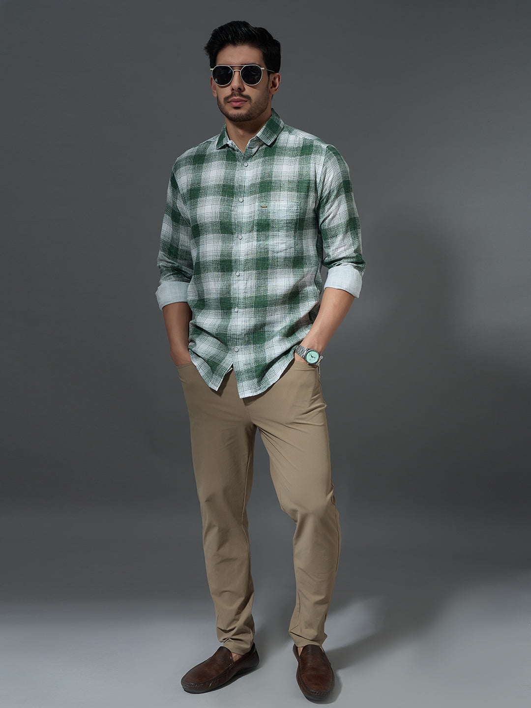 Green Check Flannel Shirt
