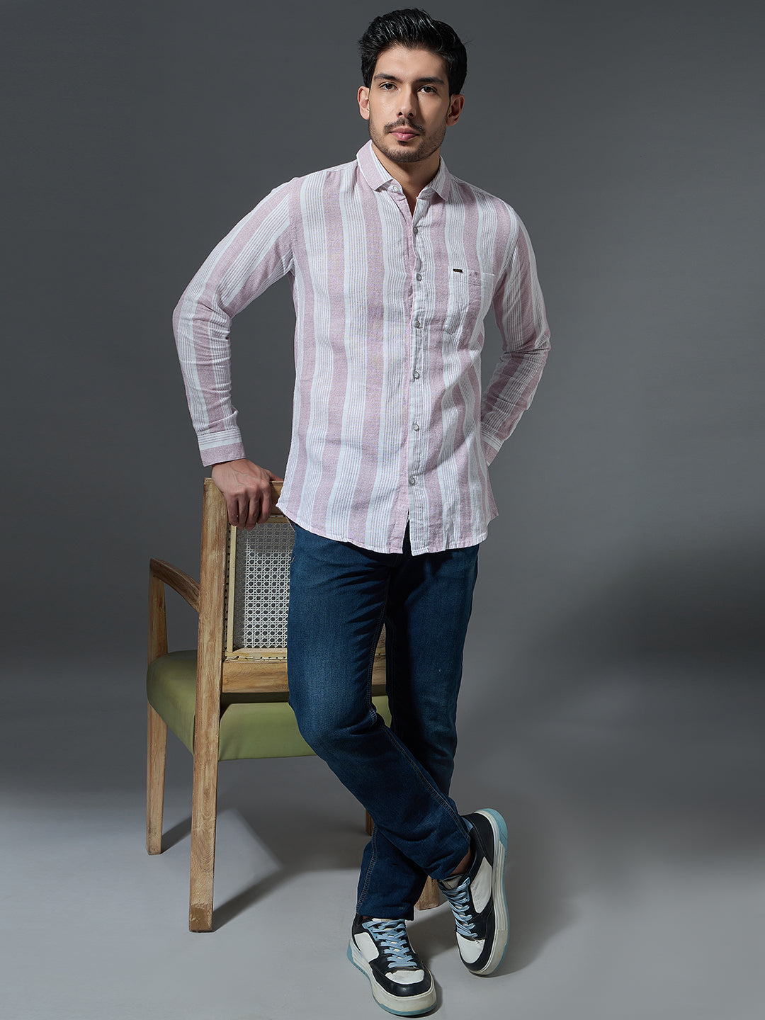 Textured Stripe Casual Shirt (Copy)