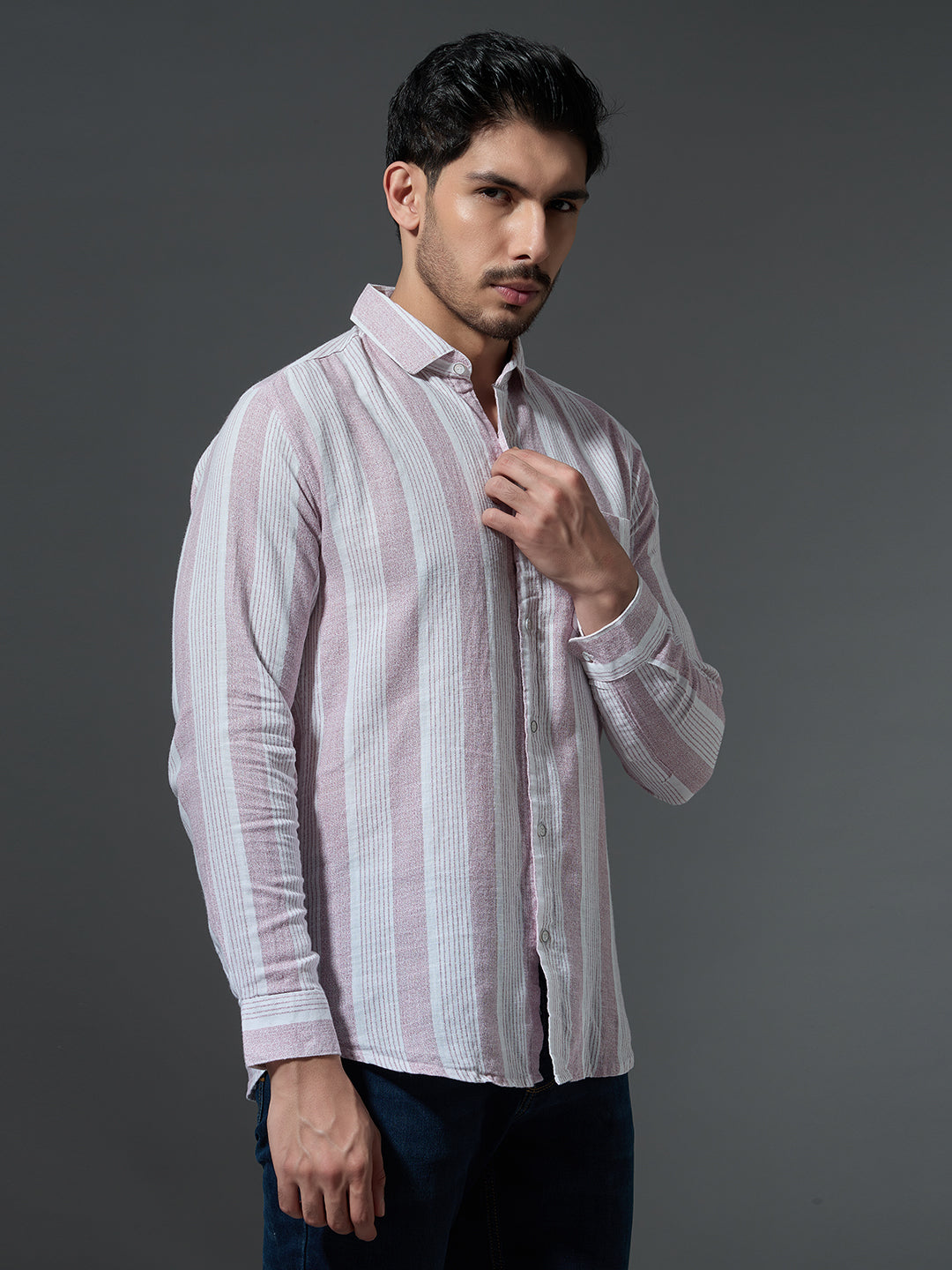 Textured Stripe Casual Shirt (Copy)