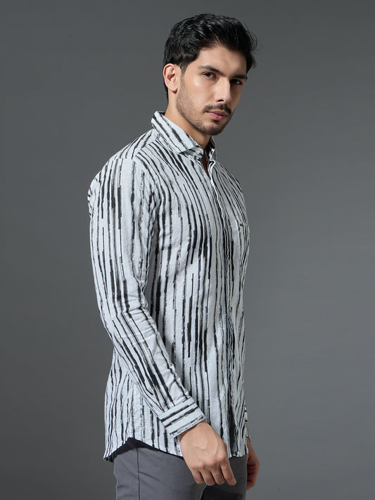Artistic Black Stripe Casual Shirt