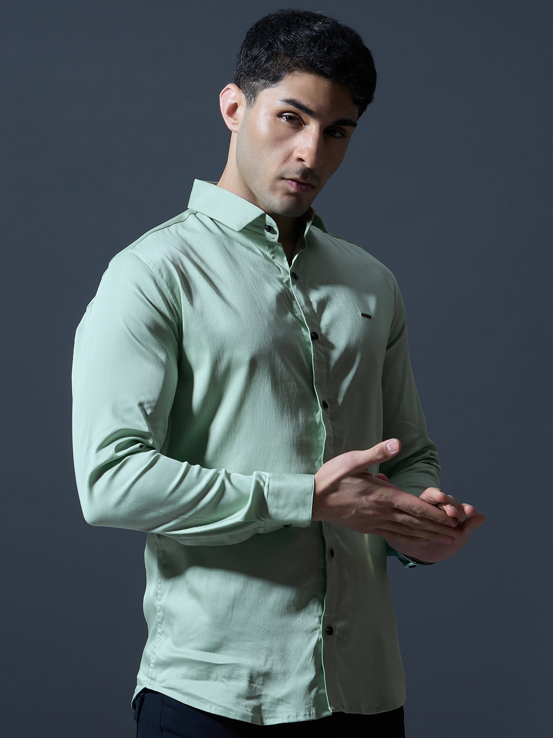 Mint Green Slim-Fit Shirt