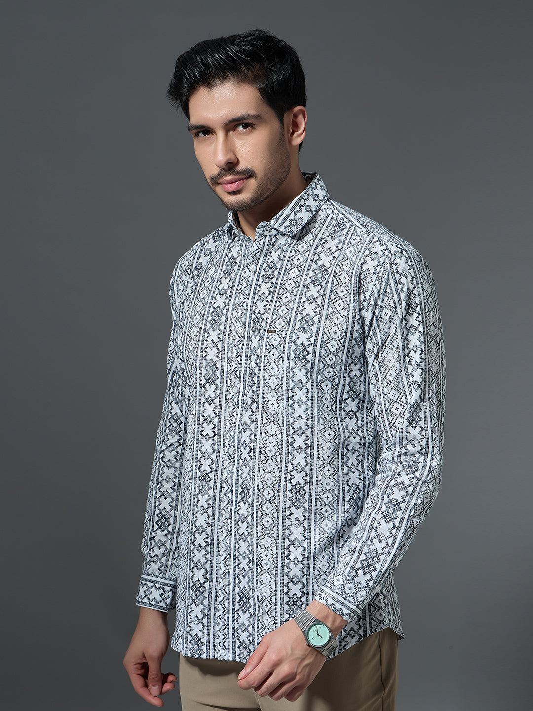 Men's Geometric Print Casual Shirt