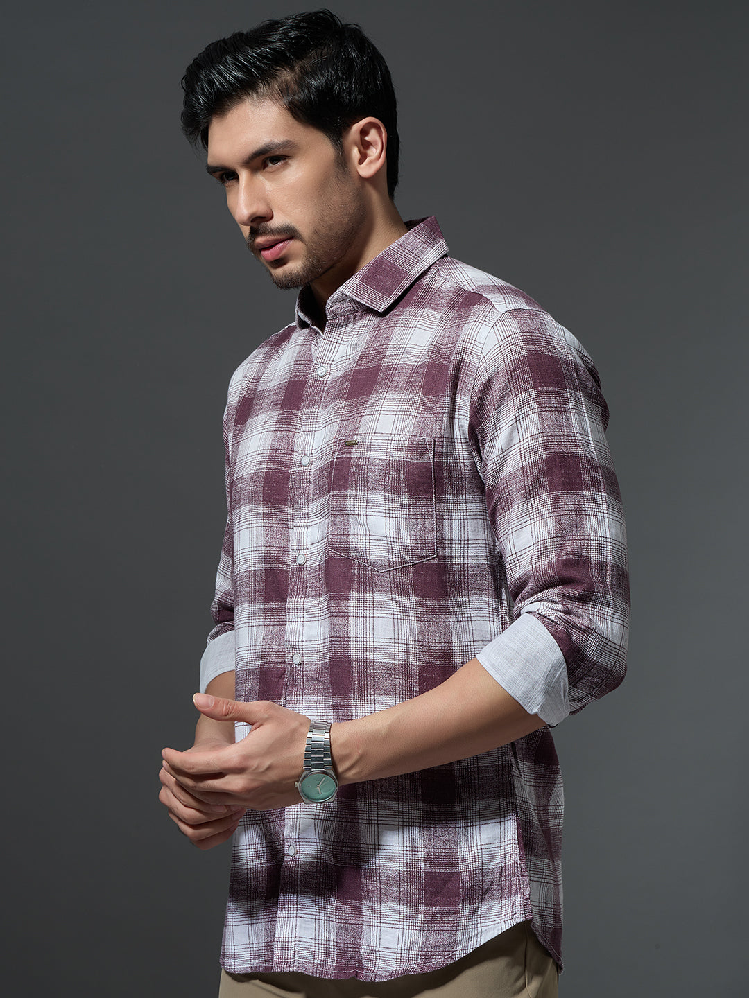 Maroon Check Flannel Shirt