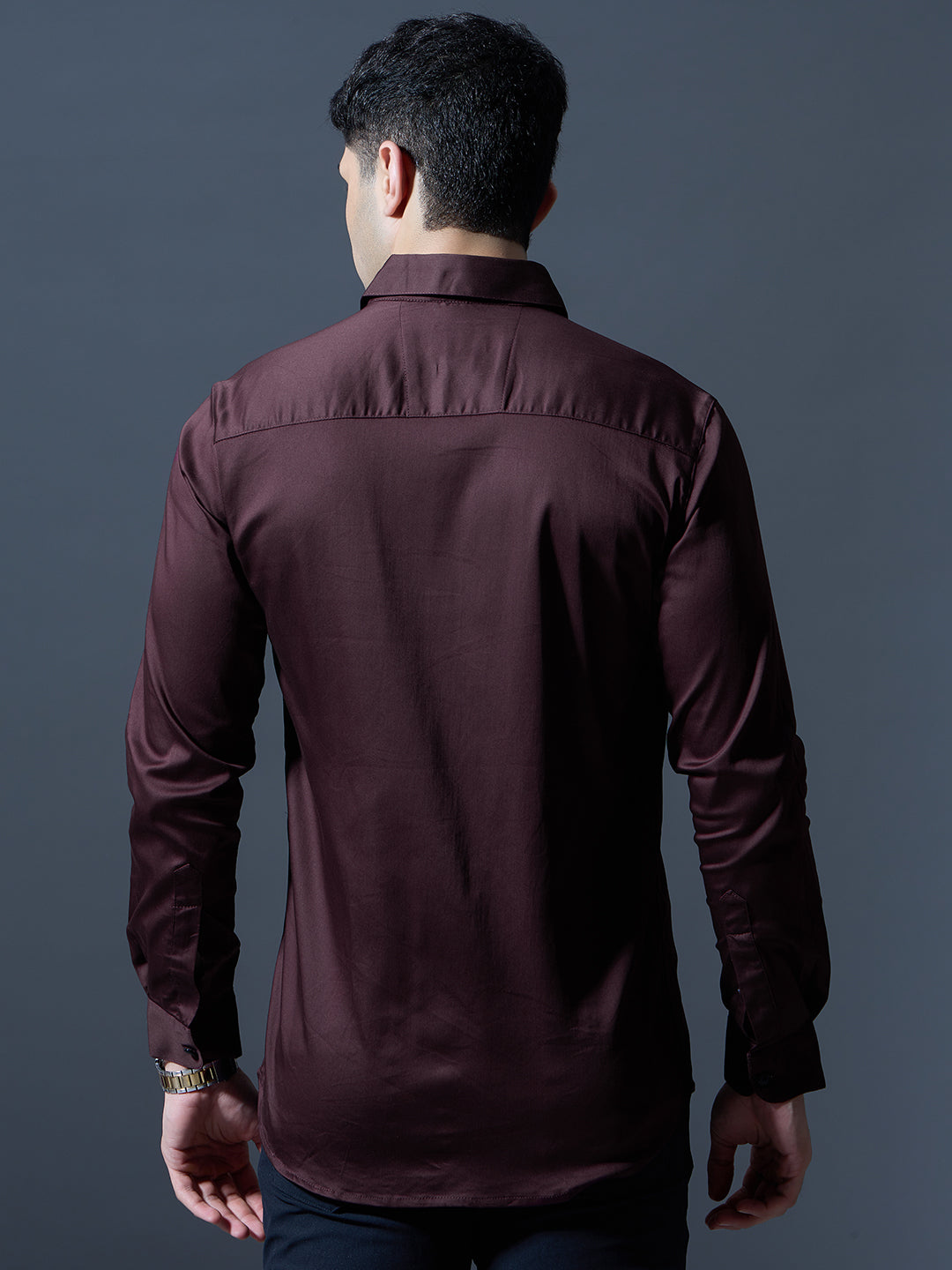 Maroon Slim-Fit Shirt