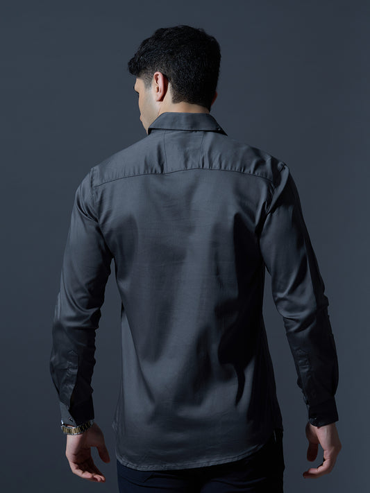 Charcoal Black Slim-Fit Shirt