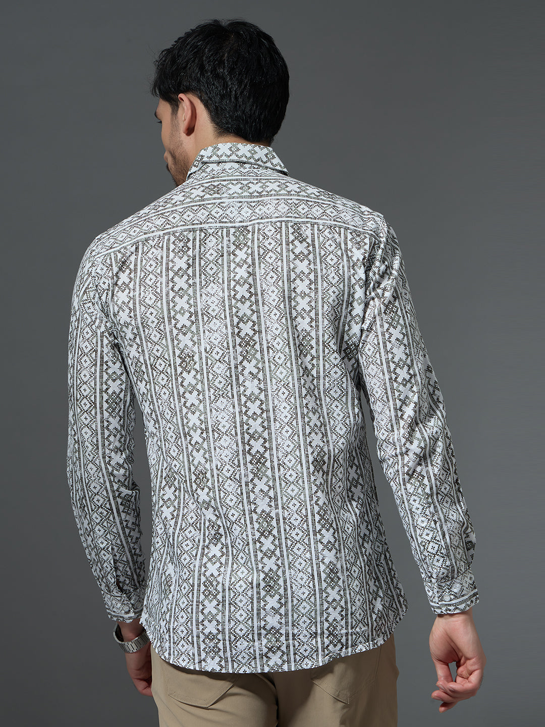 Men's Folk Geometric Print Shirt