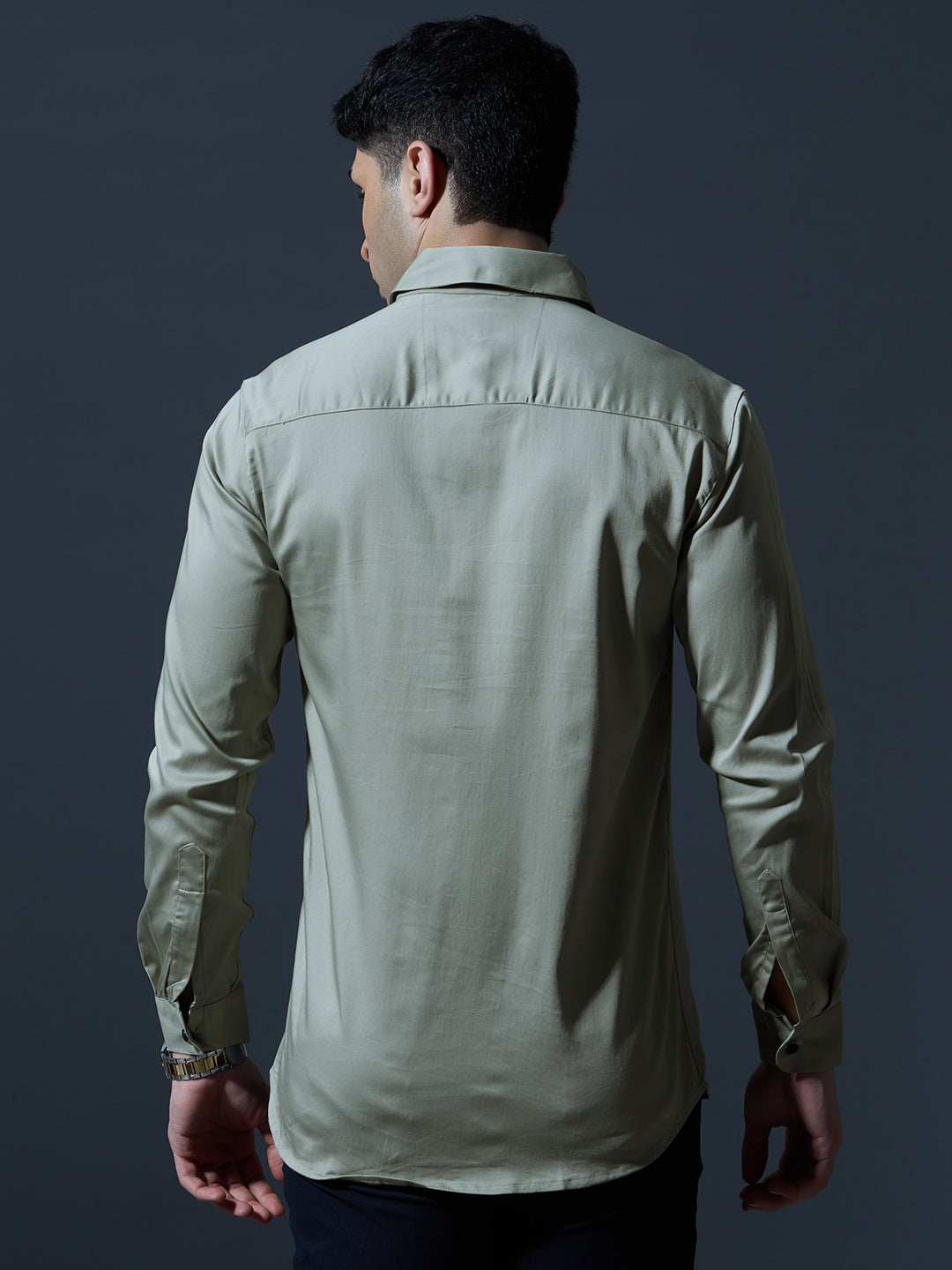 Olive Green Slim-Fit Shirt