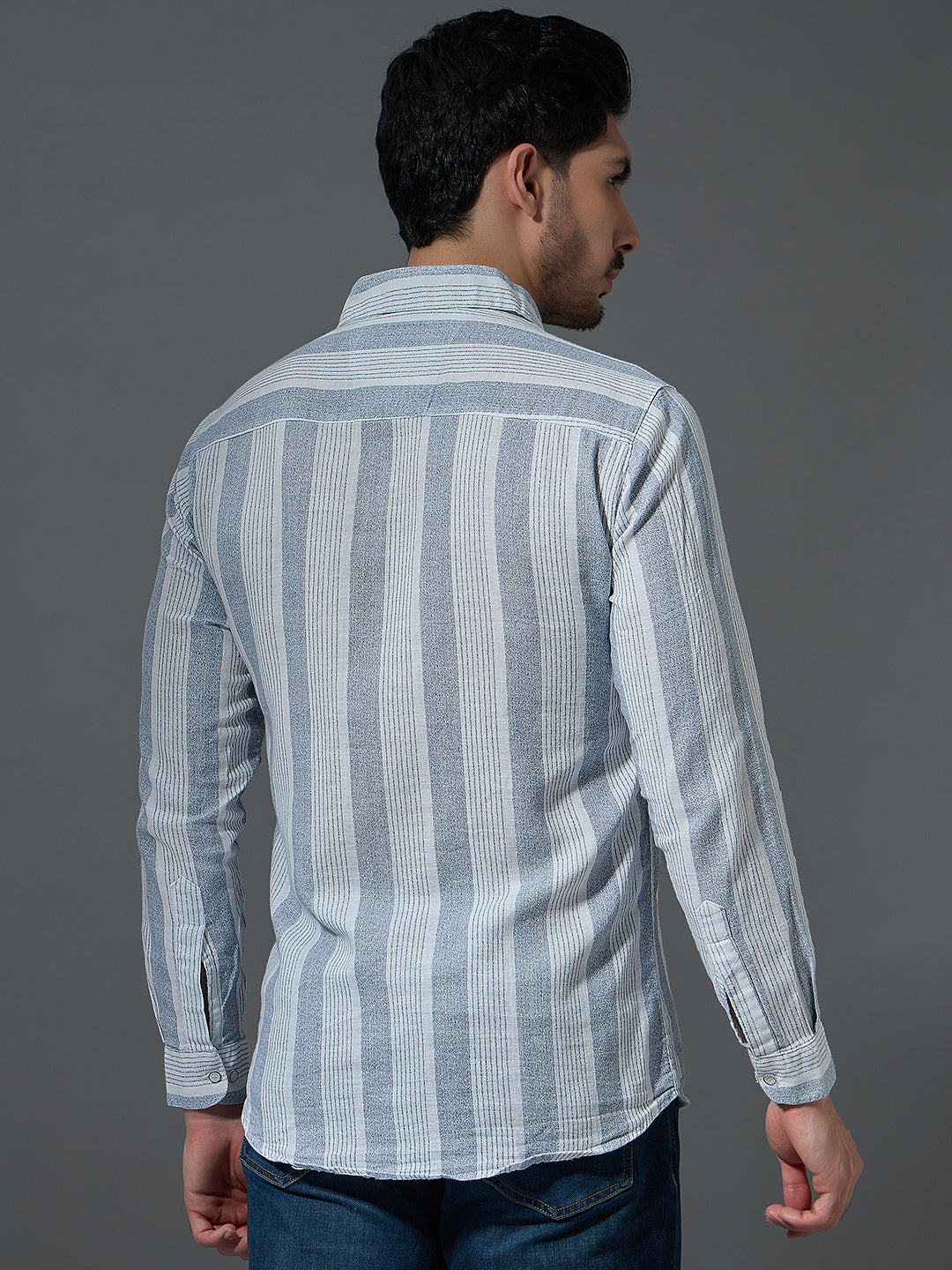 Textured Stripe Casual Shirt