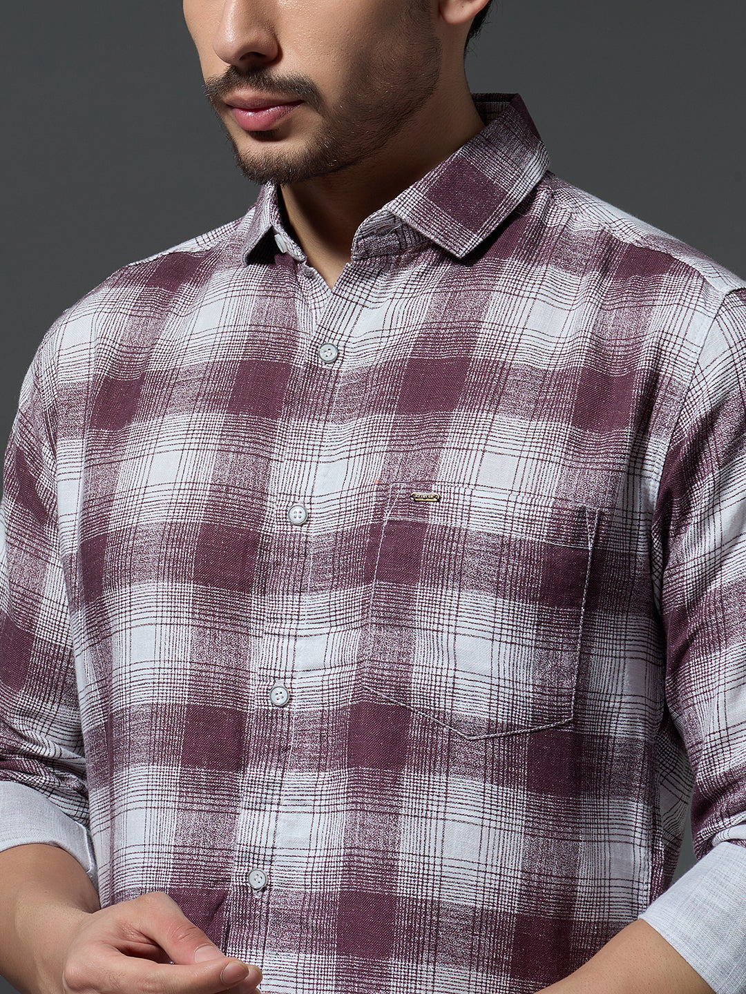 Maroon Check Flannel Shirt
