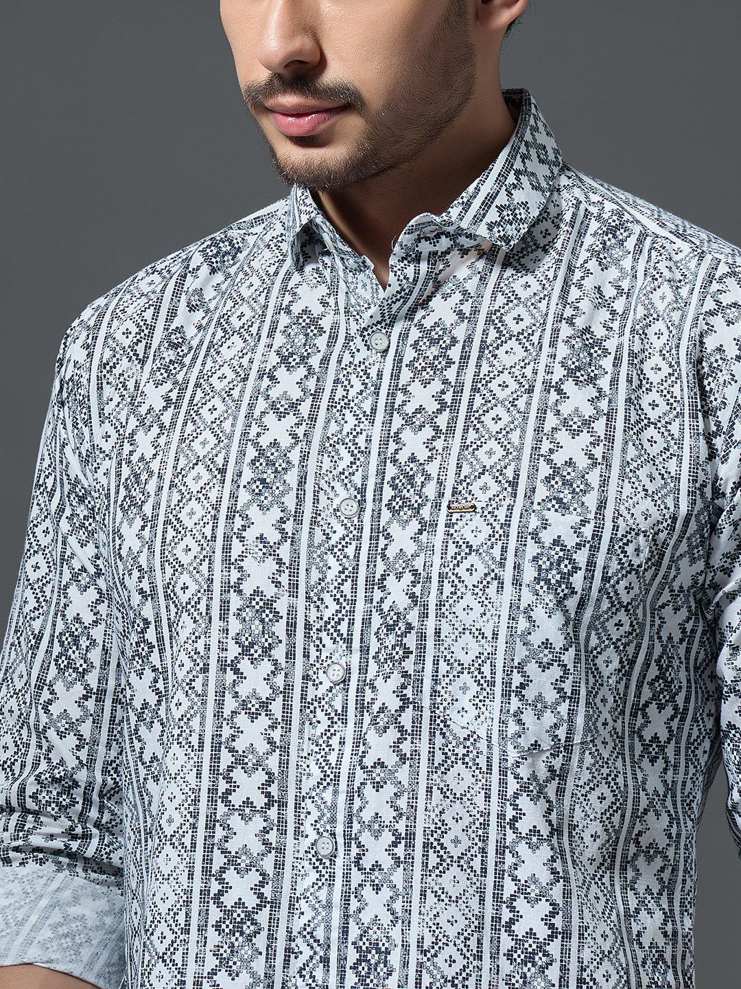 Men's Geometric Print Casual Shirt