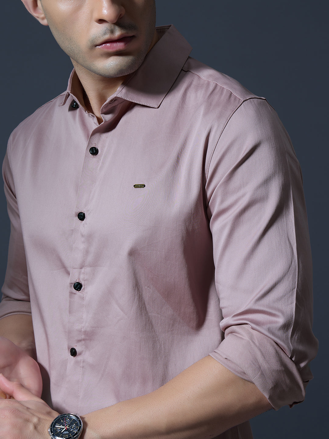 Dusty Pink Slim-Fit Shirt