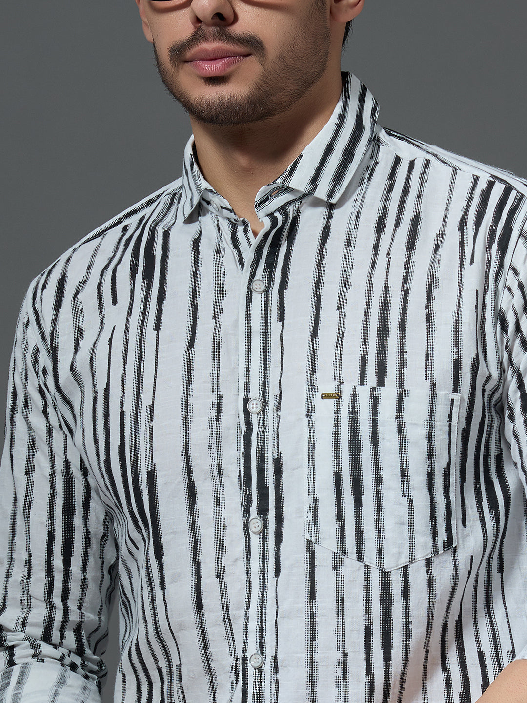 Artistic Black Stripe Casual Shirt