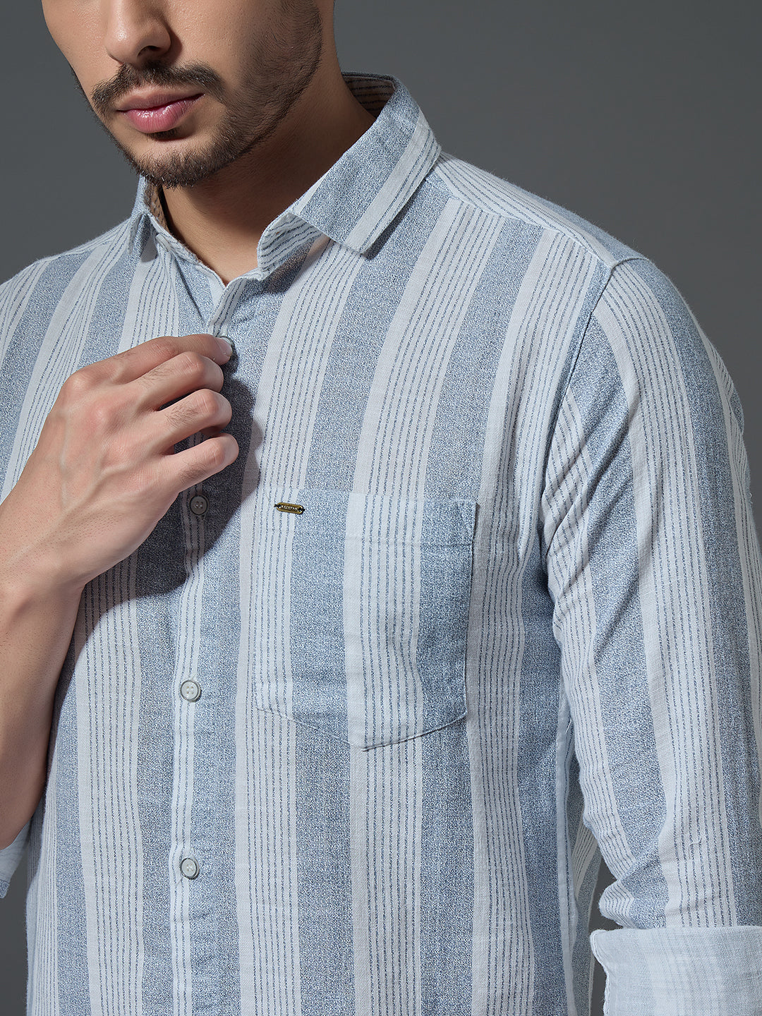 Textured Stripe Casual Shirt