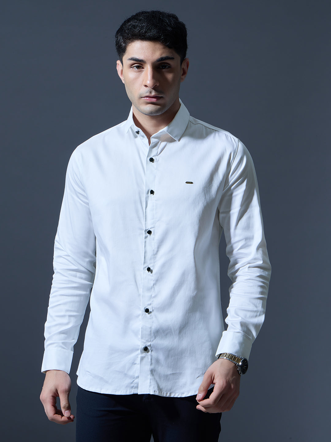 Classic White Button-Down Shirt