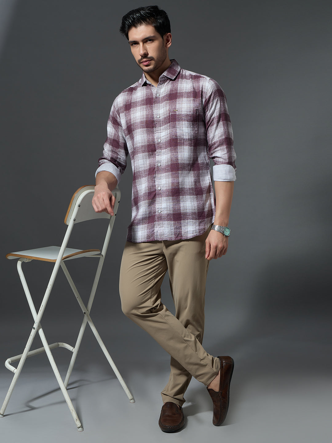 Maroon Check Flannel Shirt