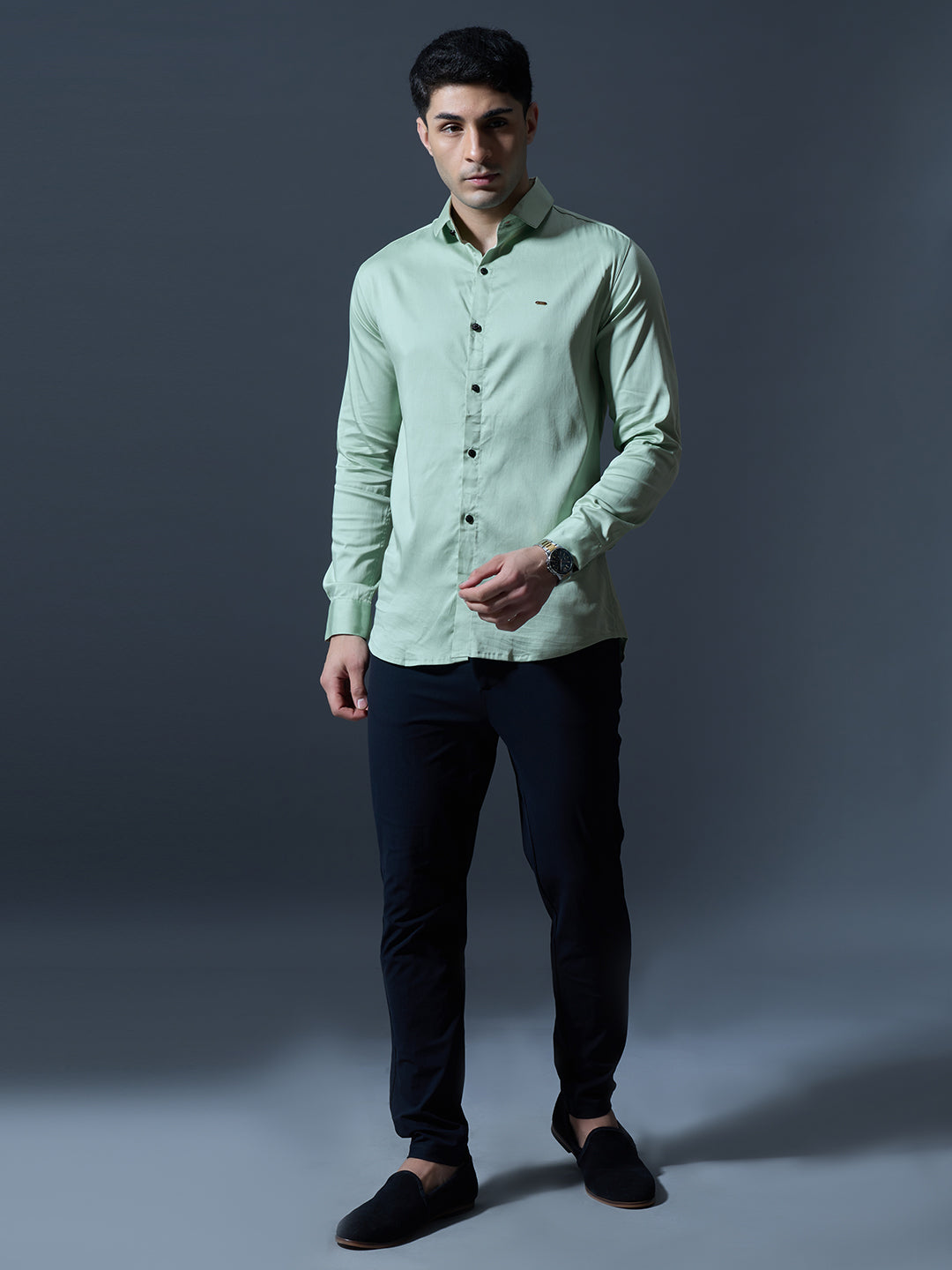 Mint Green Slim-Fit Shirt