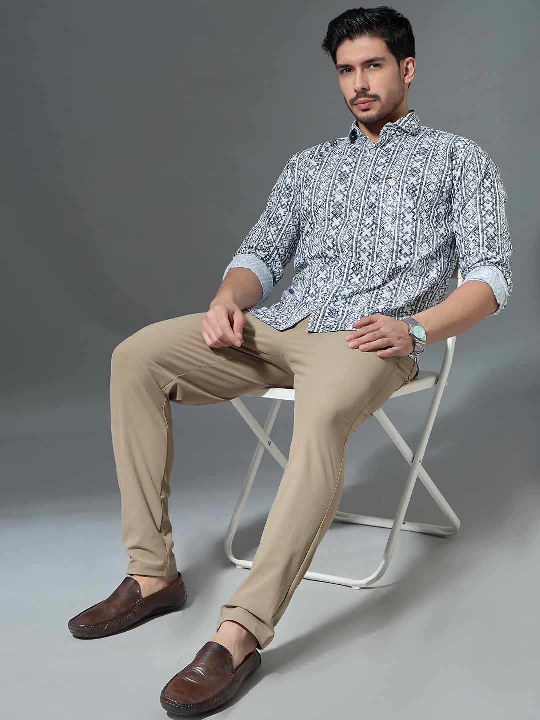Men's Geometric Print Casual Shirt