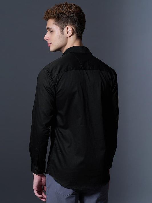 Classic Jet Black Slim-Fit Shirt