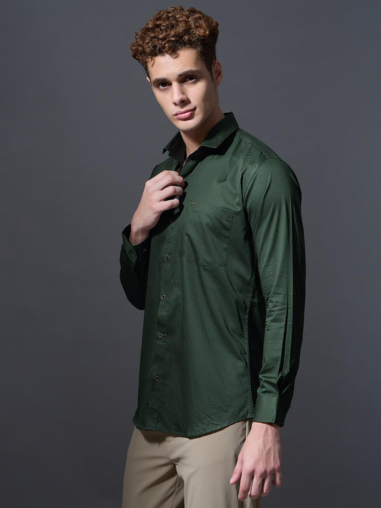 Classic navy green Slim-Fit Shir