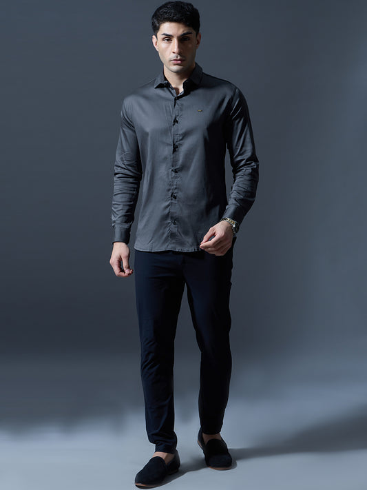 Charcoal Black Slim-Fit Shirt