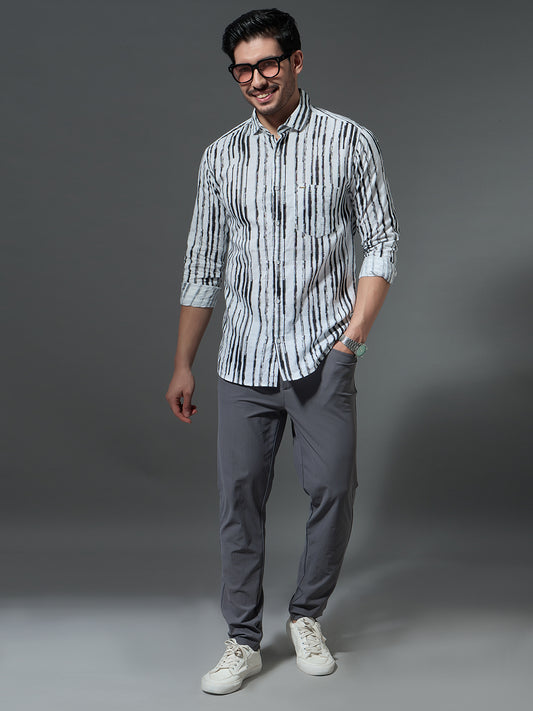 Artistic Black Stripe Casual Shirt