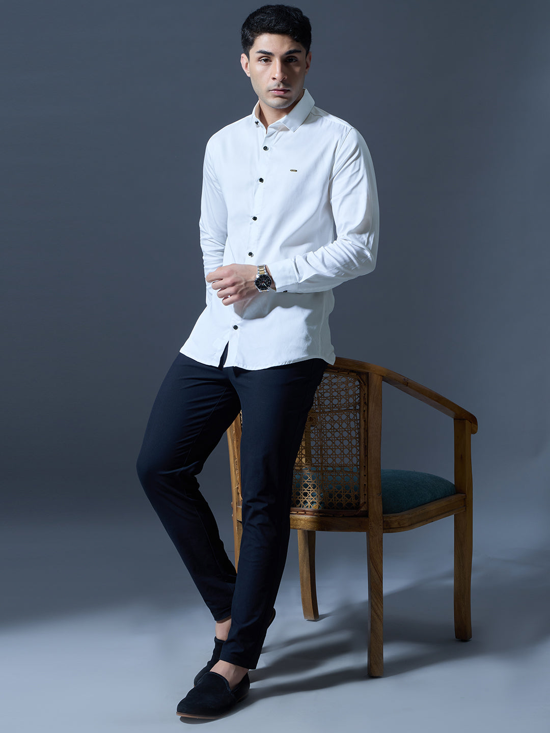 Classic White Button-Down Shirt