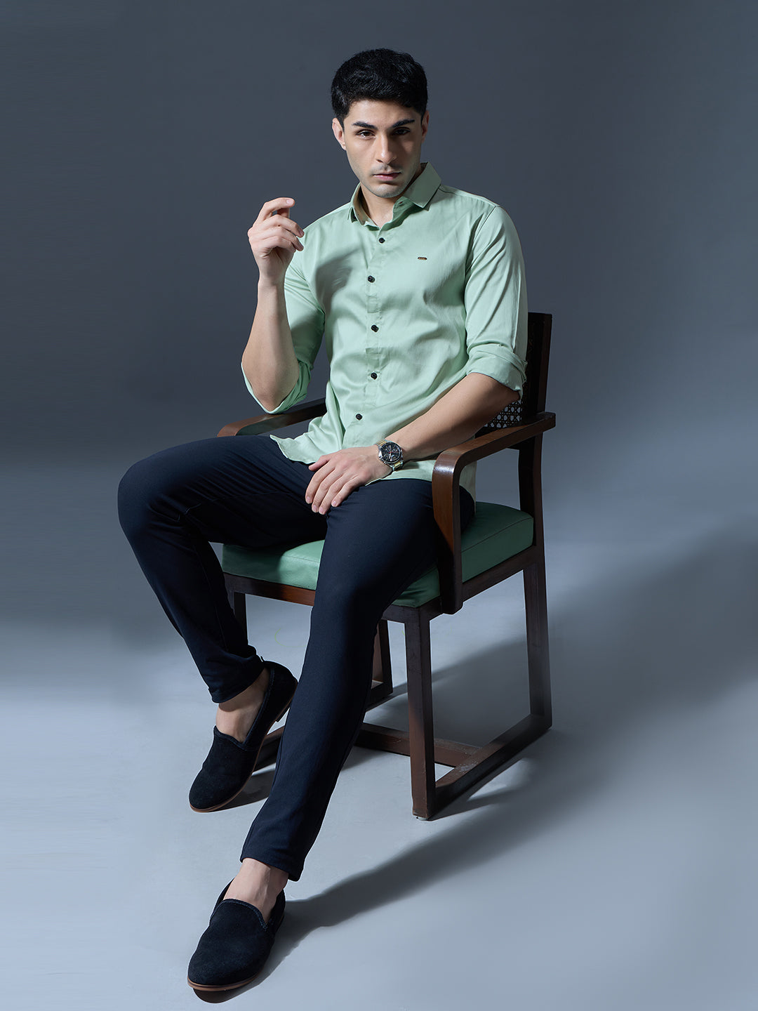 Mint Green Slim-Fit Shirt