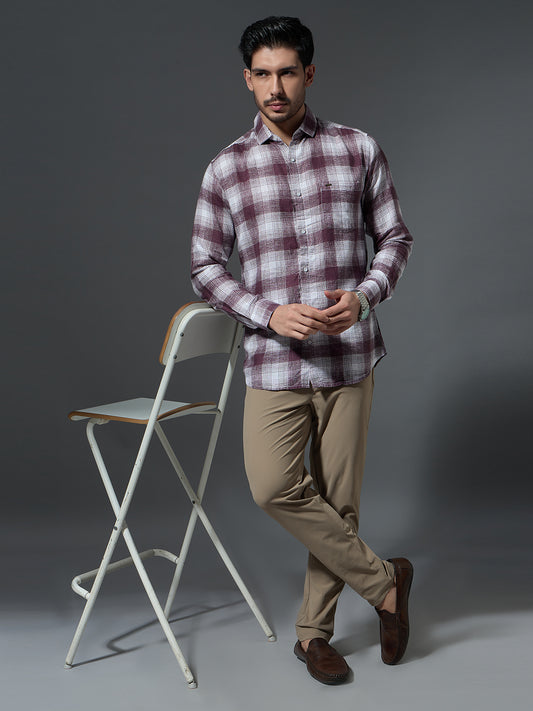 Maroon Check Flannel Shirt