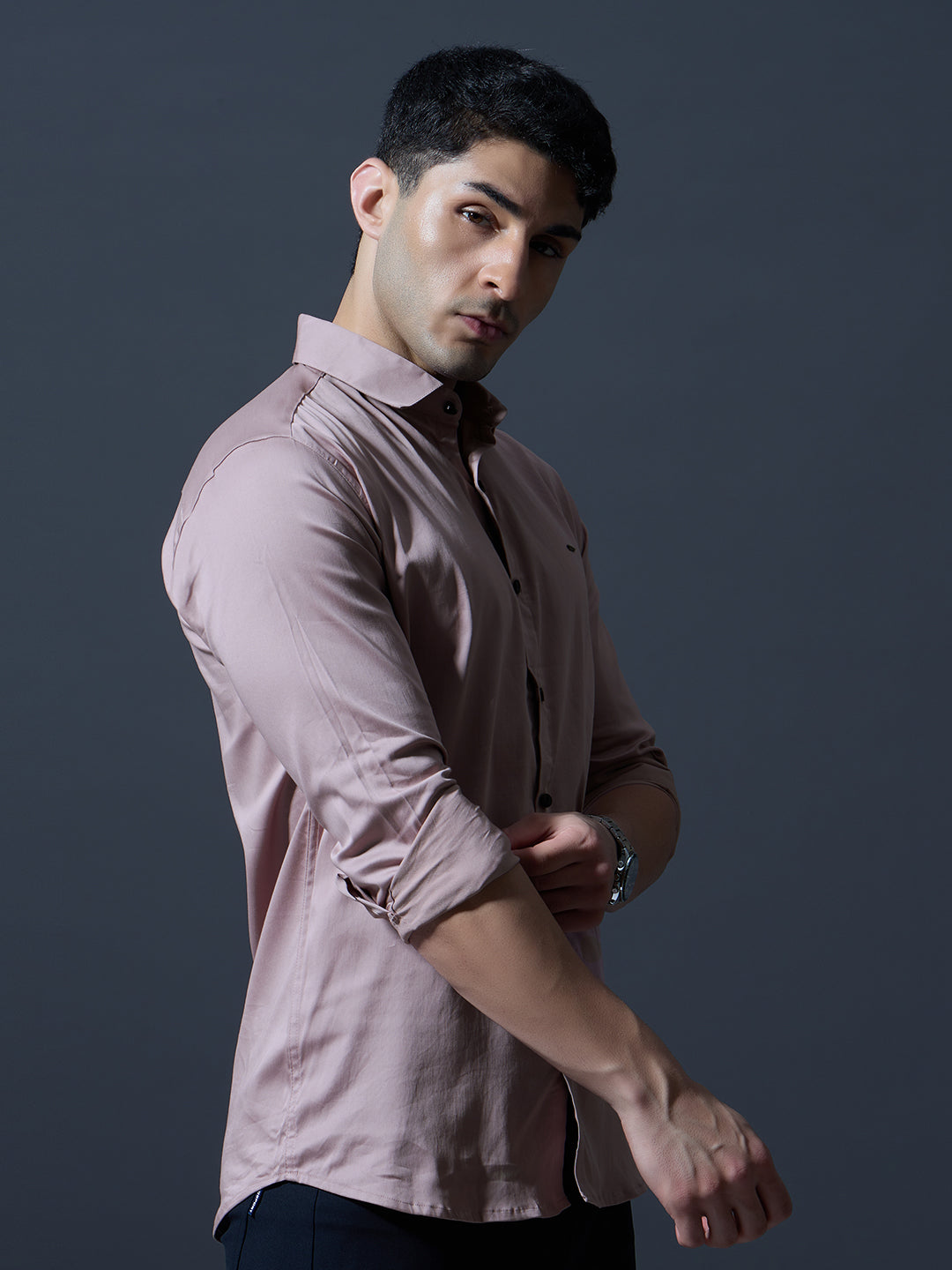 Dusty Pink Slim-Fit Shirt