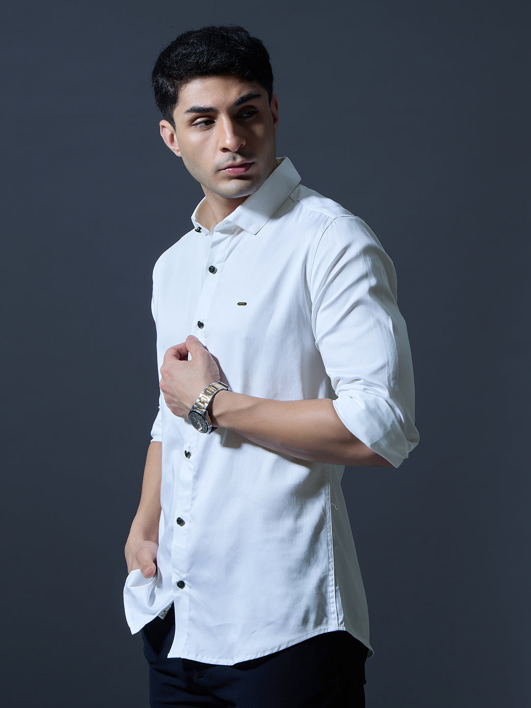 Classic White Button-Down Shirt