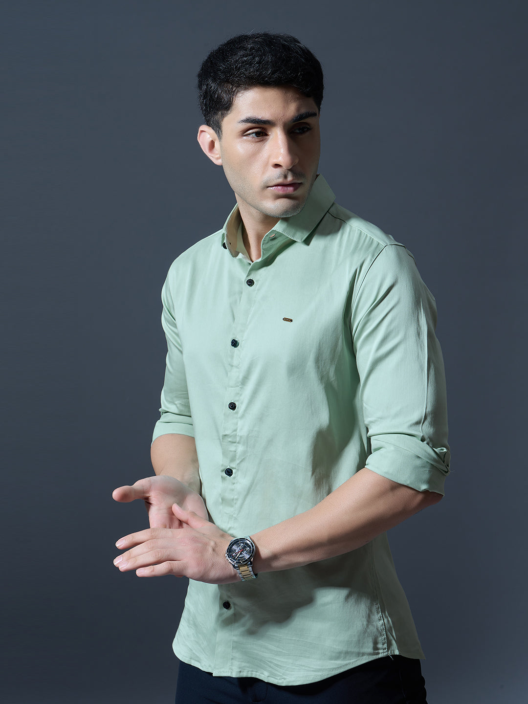 Mint Green Slim-Fit Shirt