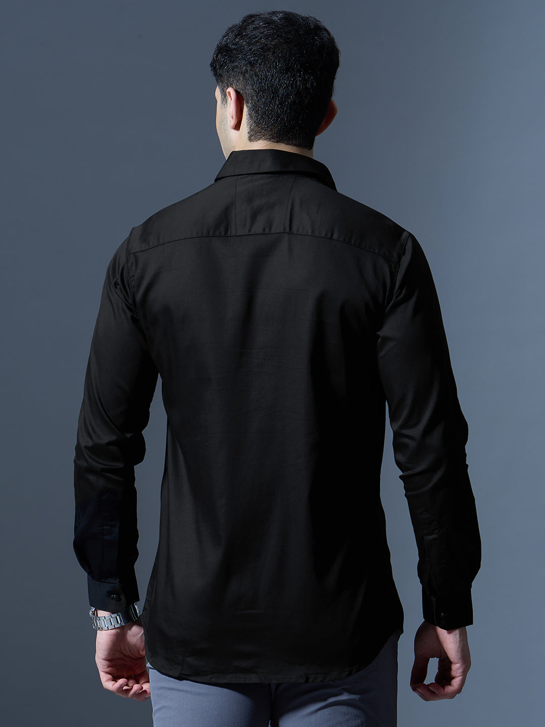 Jet Black Slim-Fit Shirt