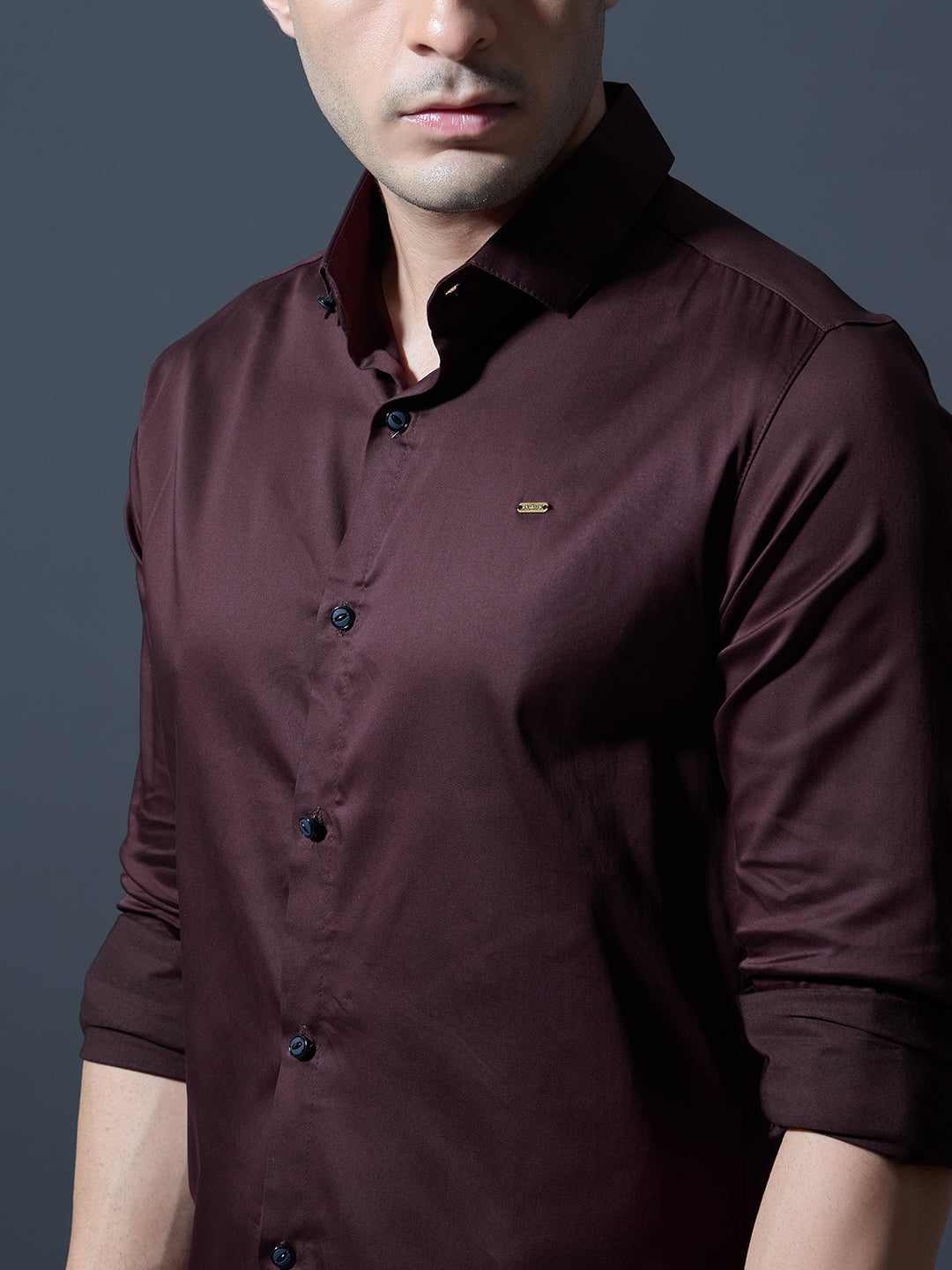 Maroon Slim-Fit Shirt