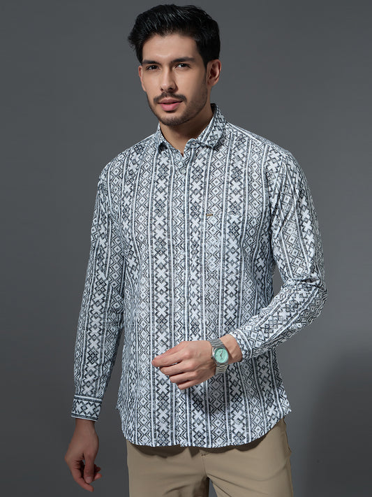Men's Geometric Print Casual Shirt