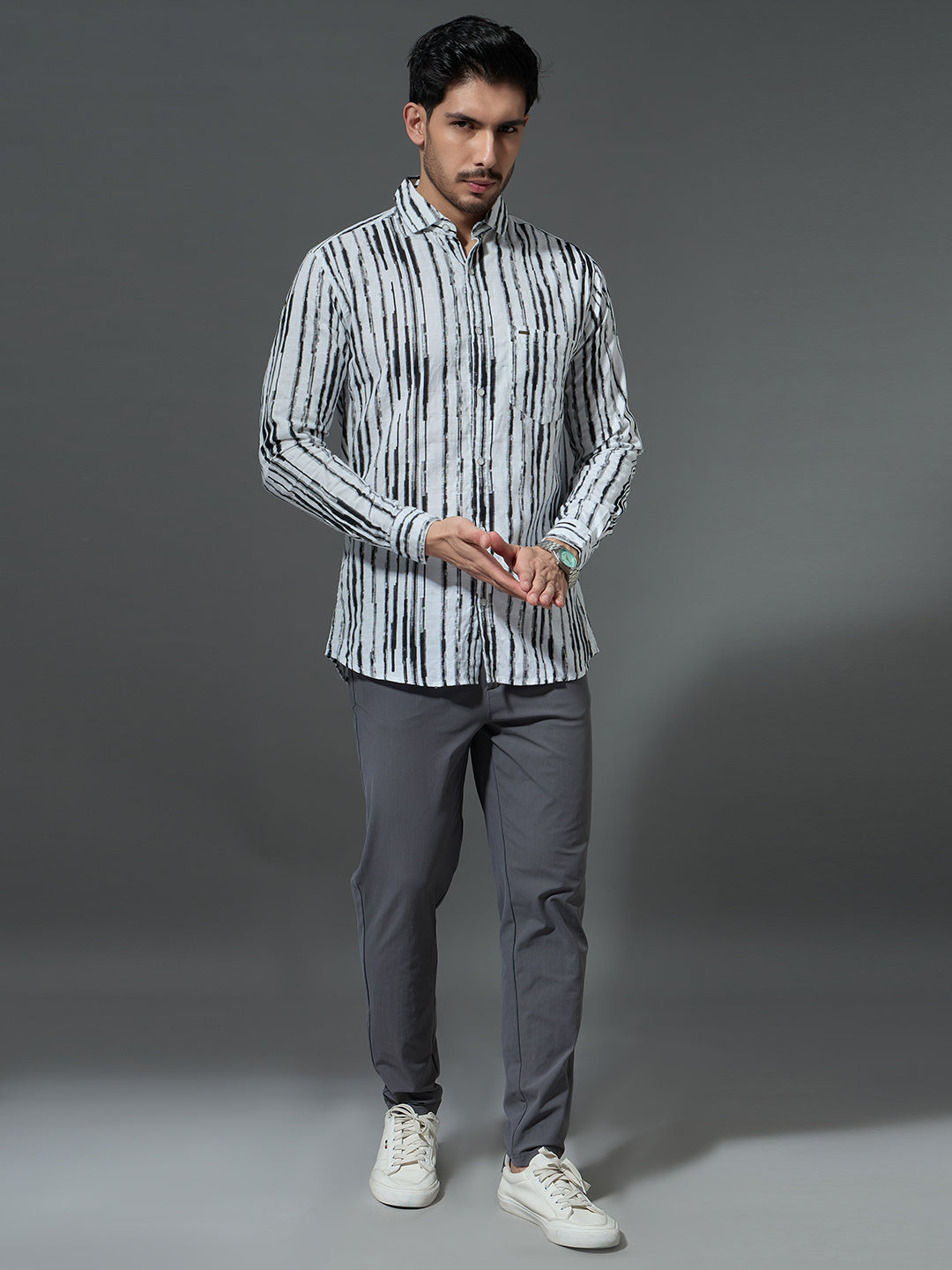 Artistic Black Stripe Casual Shirt