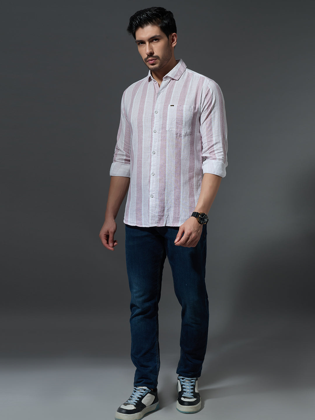 Textured Stripe Casual Shirt (Copy)