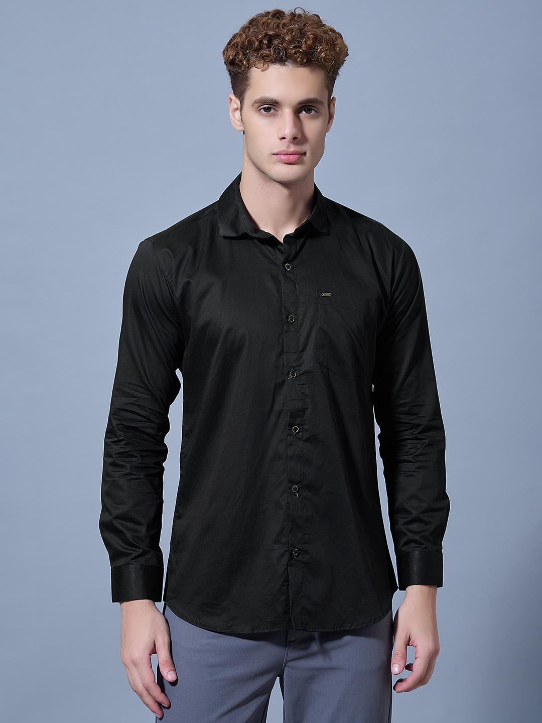 Classic Jet Black Slim-Fit Shirt