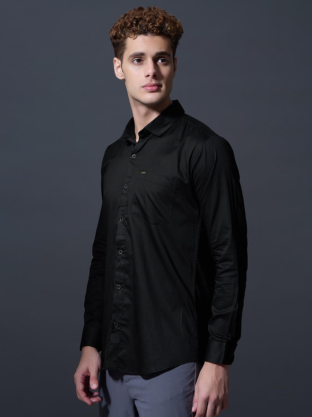 Classic Jet Black Slim-Fit Shirt