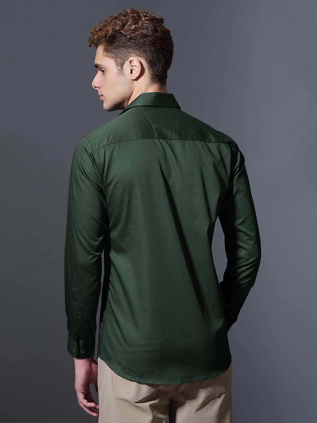 Classic navy green Slim-Fit Shir